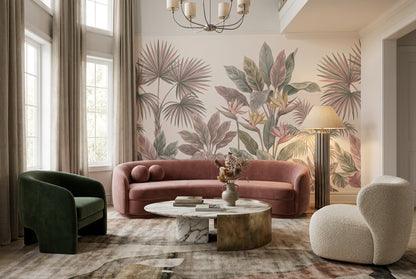 Rose Fan Palms Wallpaper Mural view 6