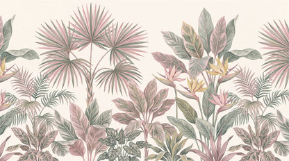 Rose Fan Palms Wallpaper Mural artwork