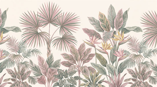 Rose Fan Palms Wallpaper Mural artwork
