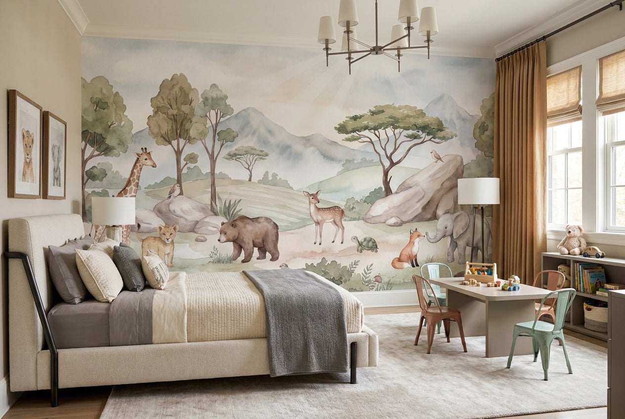 Sage Animals Wallpaper Mural view 3