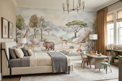 Sage Animals Wallpaper Mural view 3