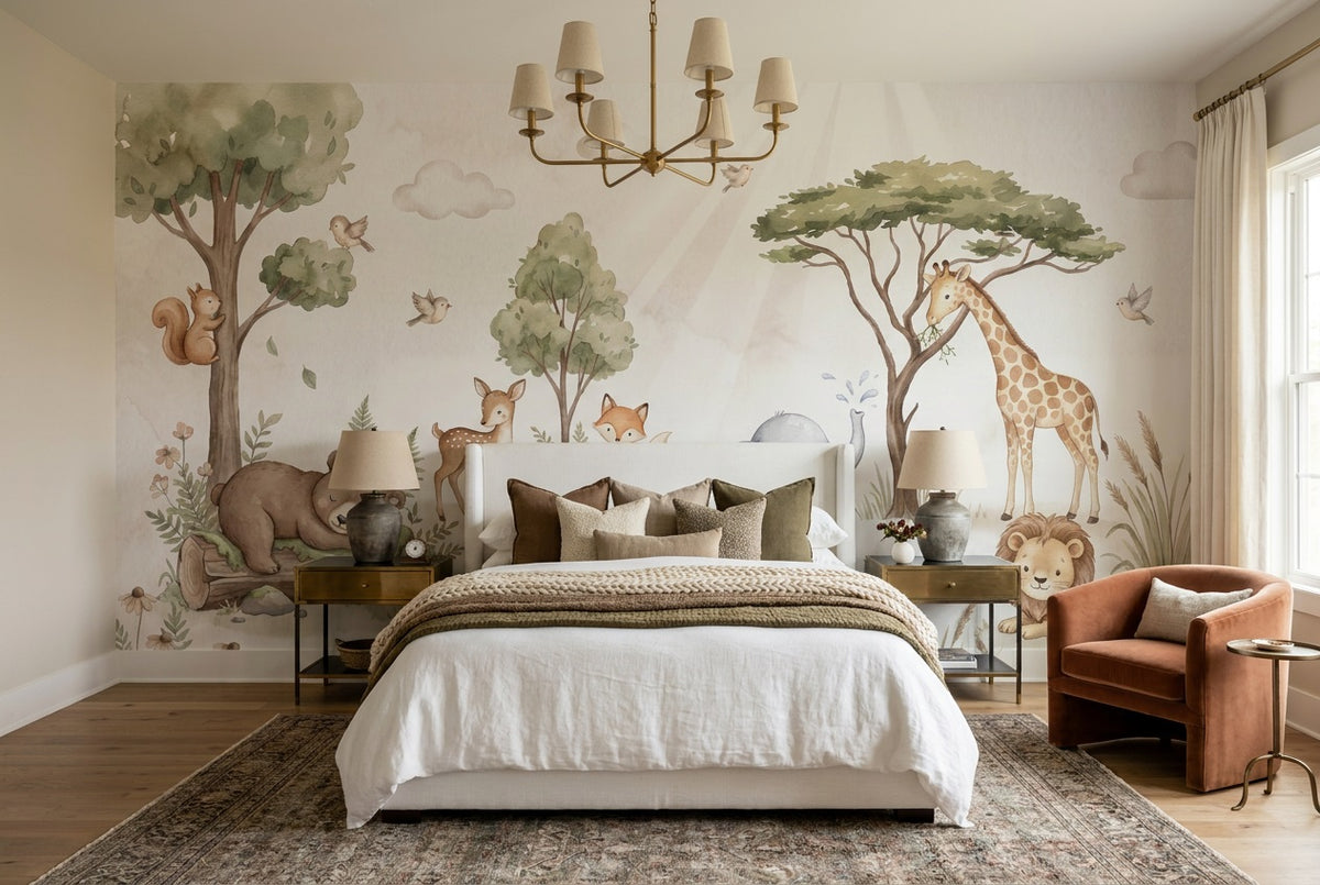 Sage Animals Wallpaper Mural view 3