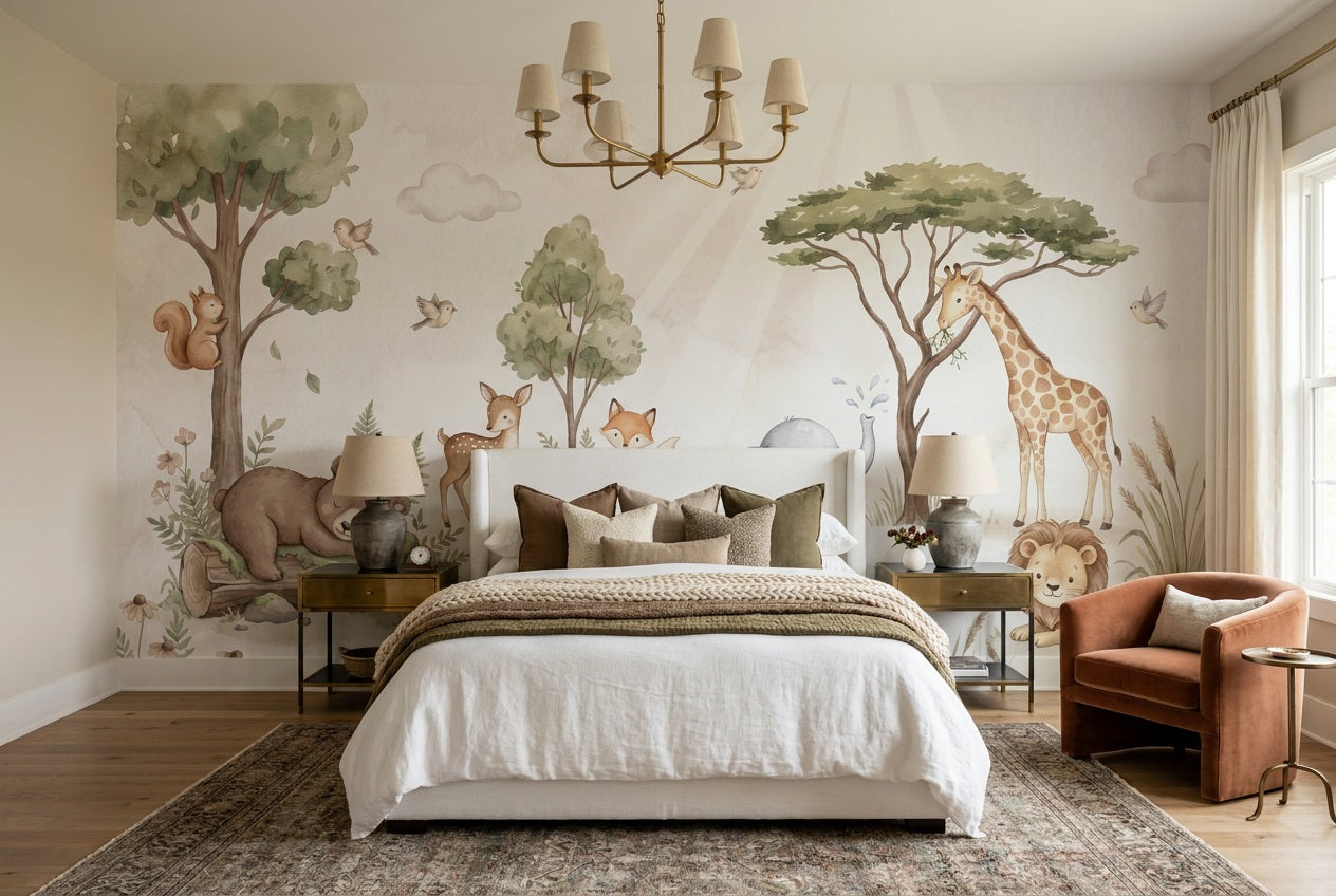 Sage Animals Wallpaper Mural view 3