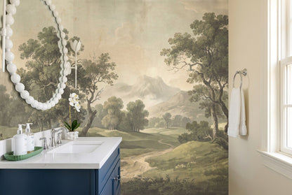 Sage Rolling Hills Forest Wallpaper Mural - 3