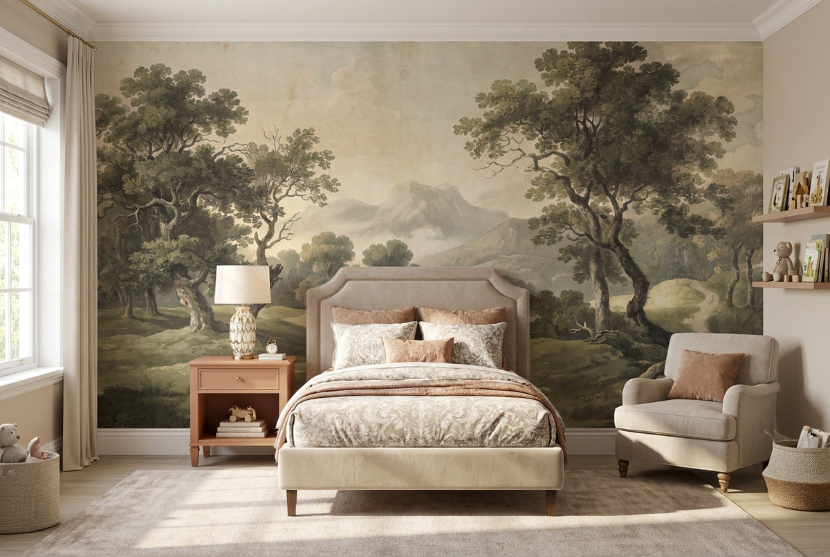 Sage Rolling Hills Forest Wallpaper Mural - 5