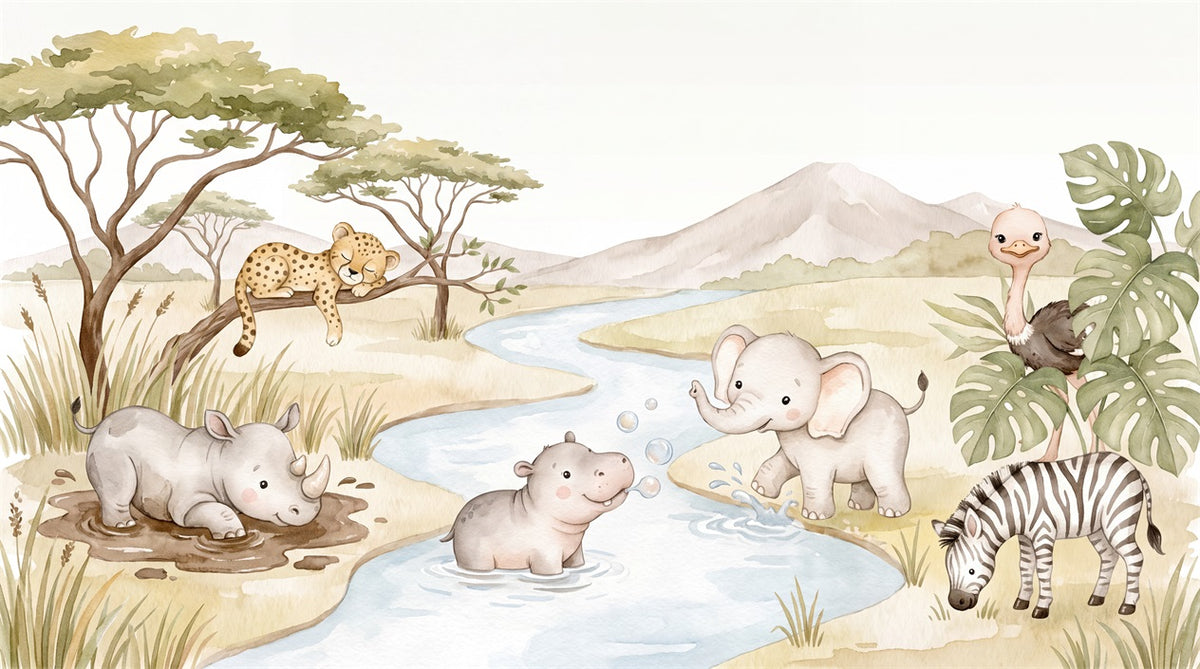 Sand Safari Wallpaper Mural artwork