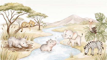 Sand Safari Wallpaper Mural artwork