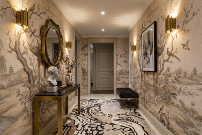 Sepia Waterside Pavilion Chinoiserie Wallpaper Mural - 4