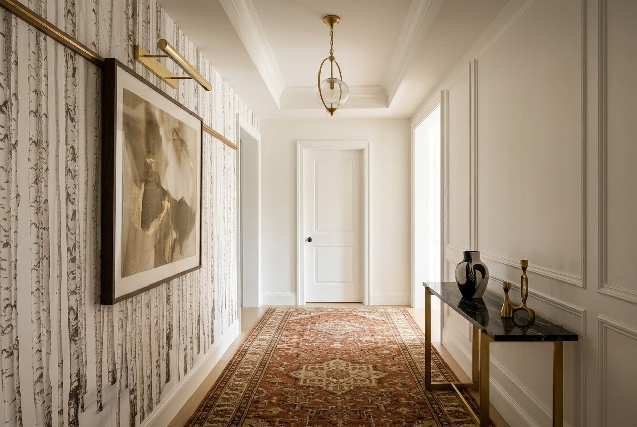 Simple White Birch Forest Wallpaper Mural room scene