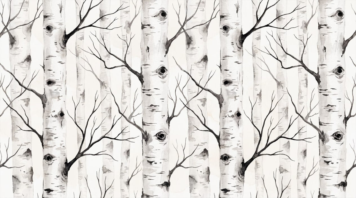 Delicate White Birch Forest Wallpaper Mural