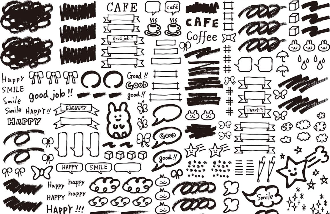 Modern Doodle Art Black Mural Wallpaper