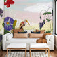 Decorative Mural Wallpaper Featuring Dancing Flowers for the Living Room