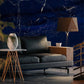 Luxurious Deep Blue Marble Mural Wallpaper