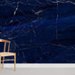 Luxurious Deep Blue Marble Mural Wallpaper