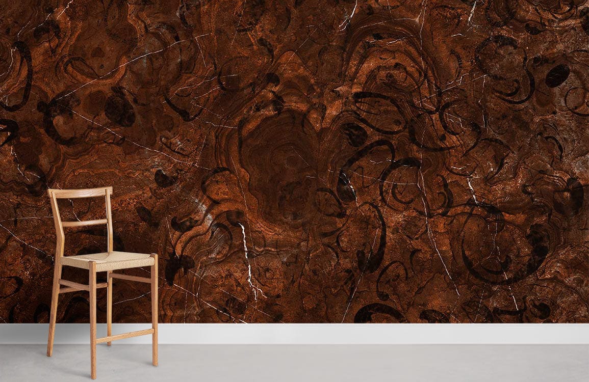 Rustic Brown Marble Effect Mural Wallpaper