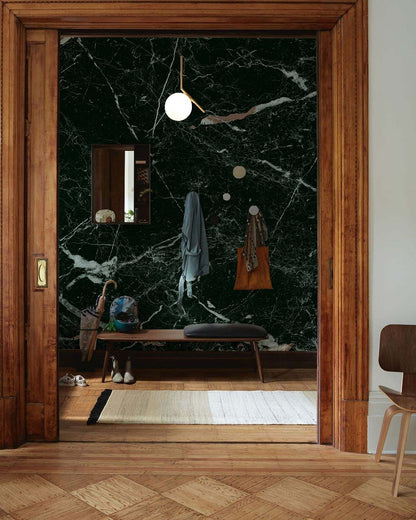 Dark Green Marble Industrial Wallpaper