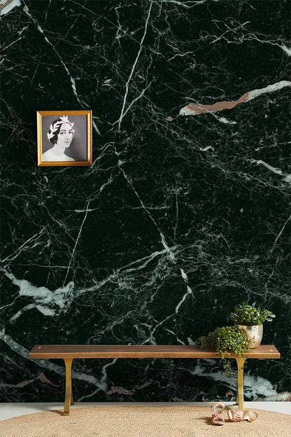 Dark Green Marble Wallpaper Custom Design