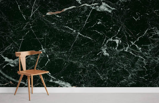 Luxurious Black Marble Effect Mural Wallpaper