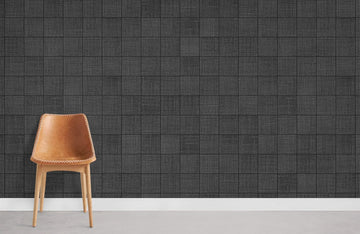 Modern Dark Grey Linen Textured Mural Wallpaper