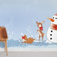 Whimsical Winter Snowman Scenic Mural Wallpaper