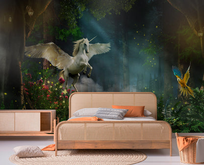 Majestic Pegasus Realm Mural Wallpaper in bedroom