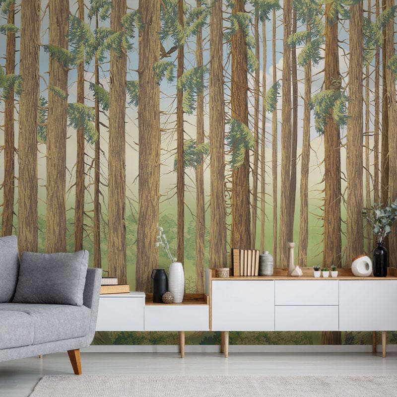 Vintage Forest Landscape Mural Wallpaper