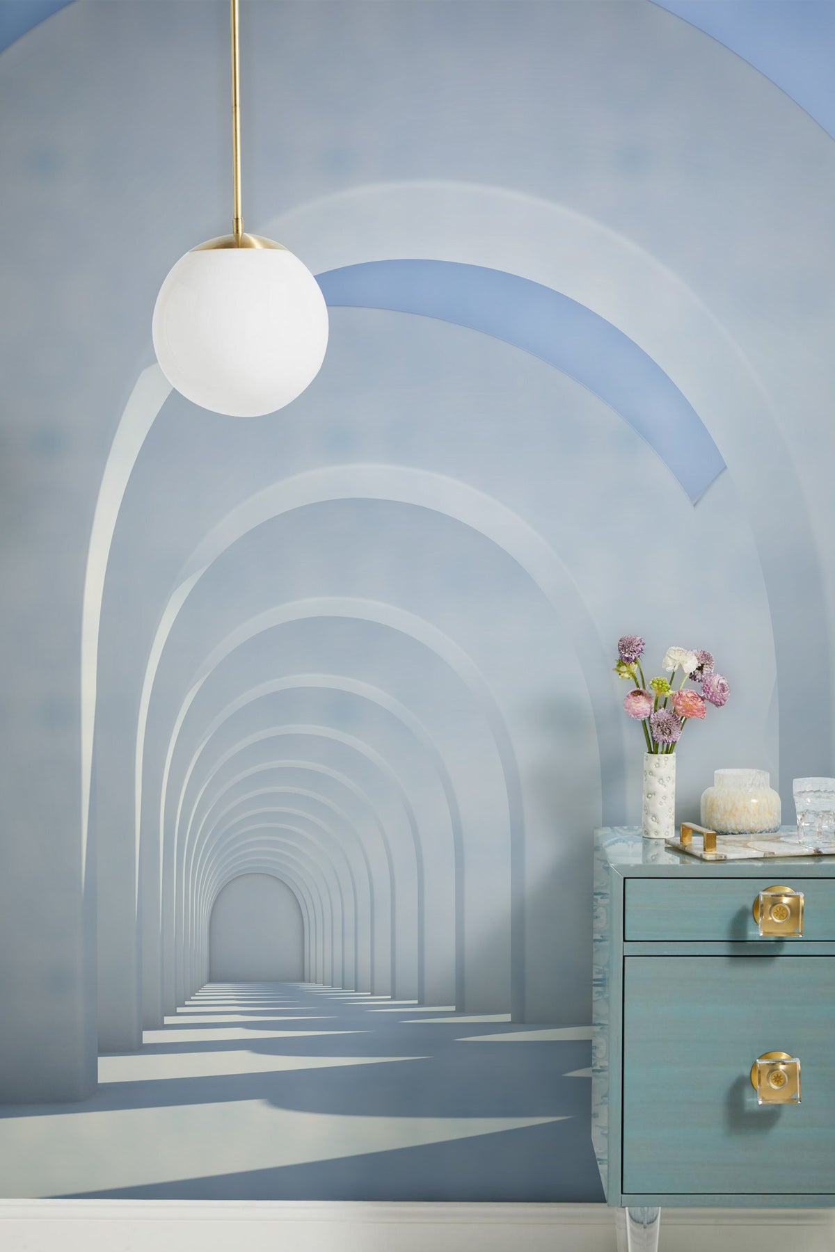 Serene Arched Pathway Mural Wallpaper