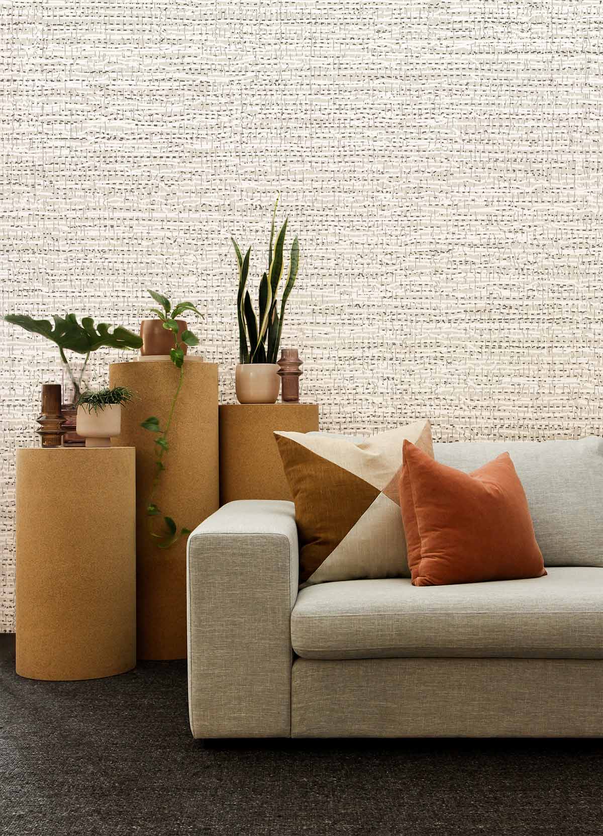 Neutral Textured Linen Mural Wallpaper