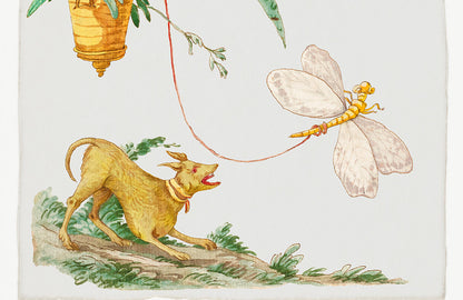 Vintage Nautical Bird Illustration Mural Wallpaper