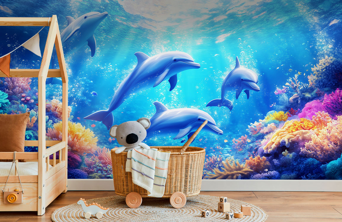 Dolphin Reef Wonderland Mural Wallpaper