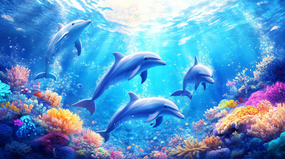 Dolphin Reef Wonderland Mural Wallpaper