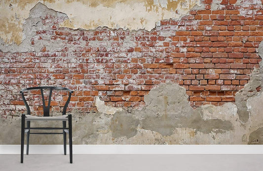 Rustic Exposed Brick Peel-Stick Mural Wallpaper