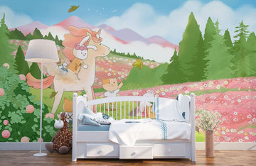 Unicorn Fantasy Kids Room Mural Wallpaper
