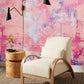 Abstract Pink Blue Brushstroke Mural Wallpaper