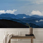 Misty Mountain Range Blue Wallpaper Mural