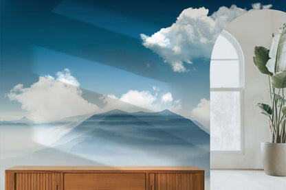 Wallpaper mural with Drifting Peaks Scenery for Use as Hallway D��cor