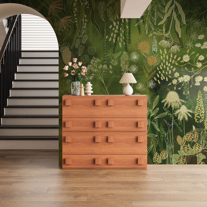 Enchanted Garden Mural Wallpaper in entryway