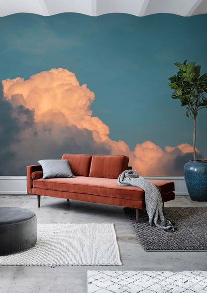 Dusky Ember Clouds Mural Wallpaper