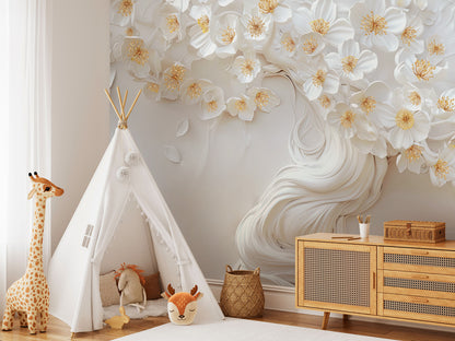 Luxurious Floral Harmony Mural Wallpaper in children's room