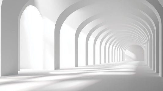 Endless White Archway Mural Wallpaper