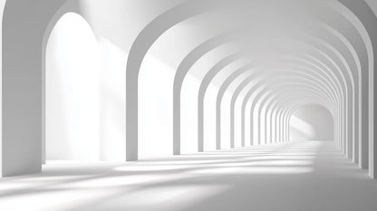 Endless White Archway Mural Wallpaper