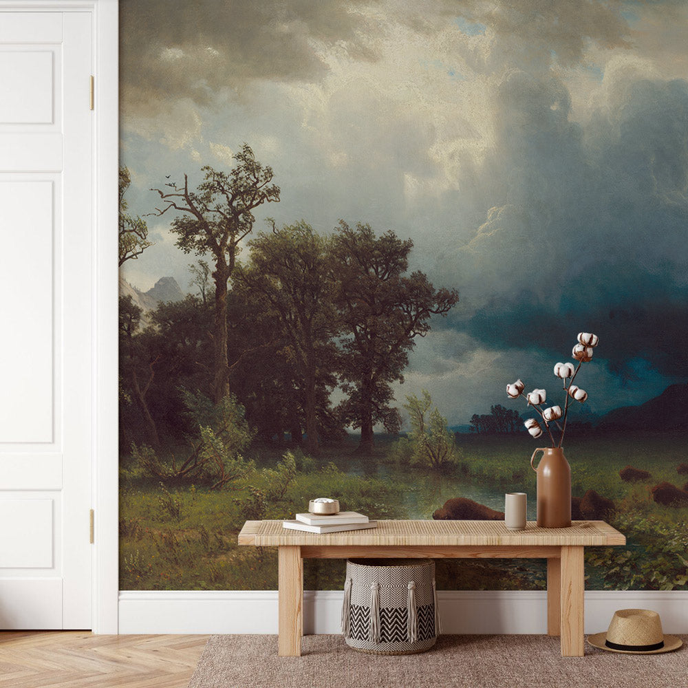 Majestic Meadow Storm Mural Wallpaper