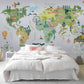 World Map Kids Room Wallpaper