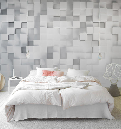 Geometric Illusion Art Mural Wallpaper in bedroom