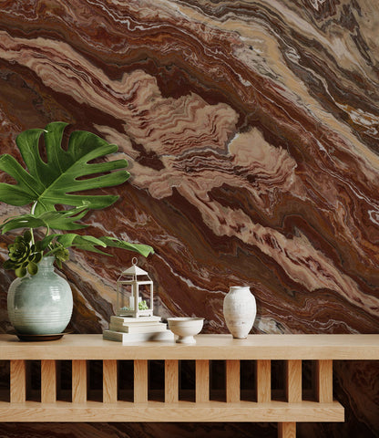 Rustic Elegance Marble Mural Wallpaper in living room