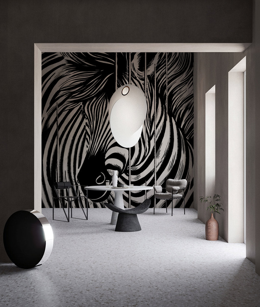 Zebra Stripes Mural Wallpaper