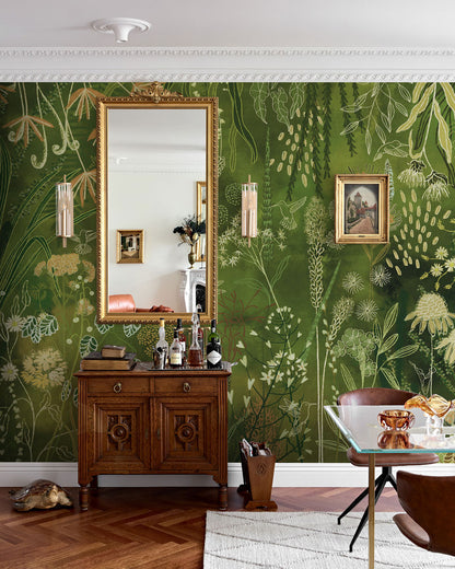 Enchanted Garden Mural Wallpaper in dining room