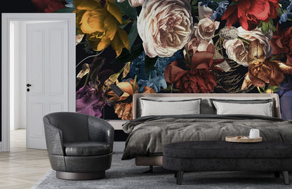 Night Rose Bouquet Room Mural