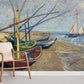 Coastal Seascape Nautical Boat Mural Wallpaper