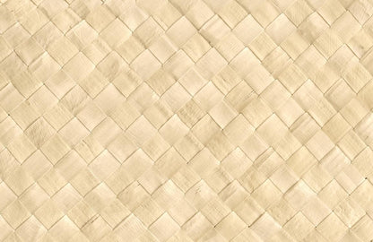 Wallpaper with a Flax Mat Pattern and a Plain Mural